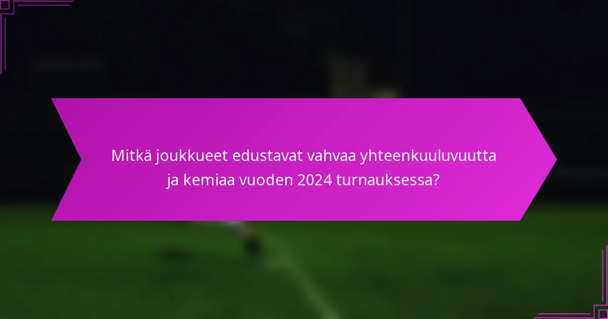 Mitkä joukkueet edustavat vahvaa yhteenkuuluvuutta ja kemiaa vuoden 2024 turnauksessa?