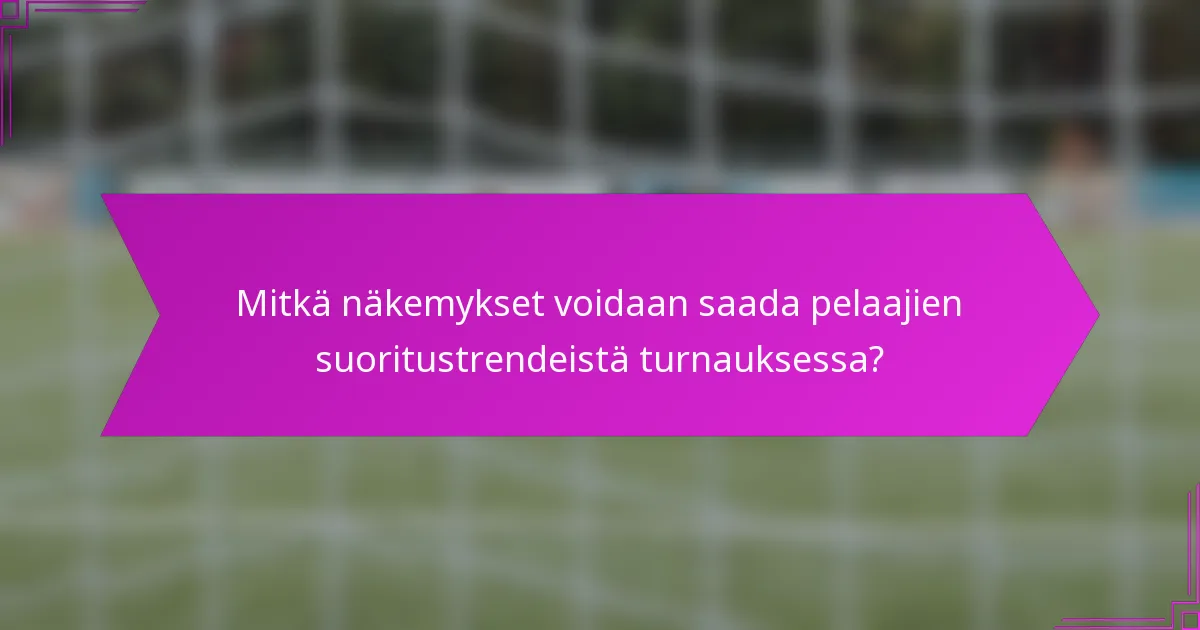 Mitkä näkemykset voidaan saada pelaajien suoritustrendeistä turnauksessa?